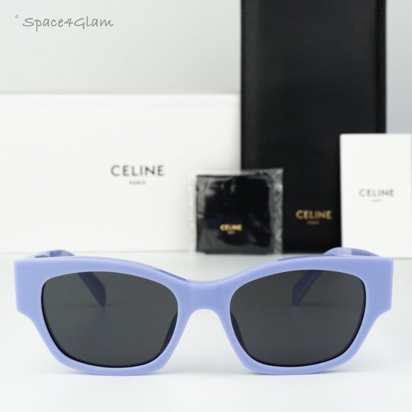 BRAND NEW Celine CL40197U 78A Shiny Lilac Smoke Unisex Cat Eye Sunglasses - Picture 3 of 9